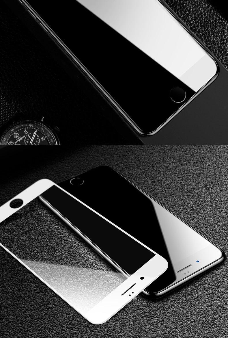 Protecteur d'écran en verre trempé à bords incurvés premium pour iPhone
