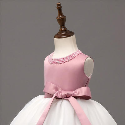 Luxury Handmade Pink Dress for Baby Girls' First Birthday