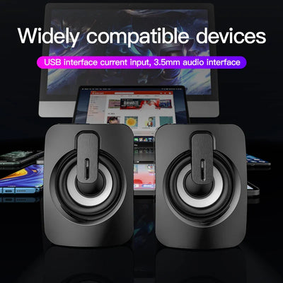 Mini Computer Speaker USB Wired Speakers 3D Stereo Sound Surround Loudspeaker For PC Laptop Notebook Not bluetooth Loudspeakers - Korvel