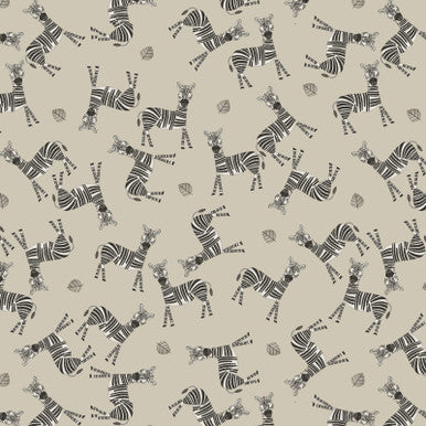 Tela de Cebra Beige Jungle Romp - 43"/44" por Yarda