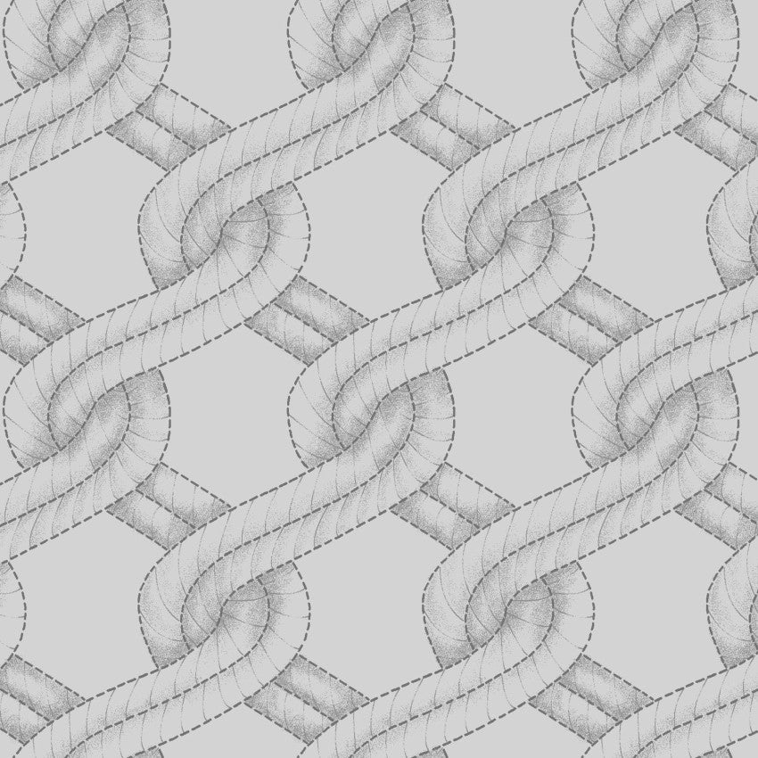 Tissu en coton large arrière en tresse de corde grise tordue cousue par yard