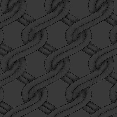Charcoal/Black Twisted Rope Stitched Braid Cotton Fabric Per Yard