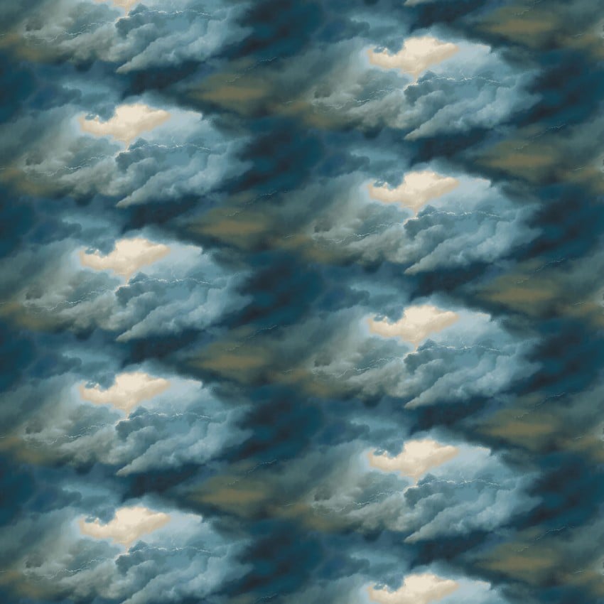 Blue Coastal Guardians Stormy Sky Fabric - 43"/44" Per Yard