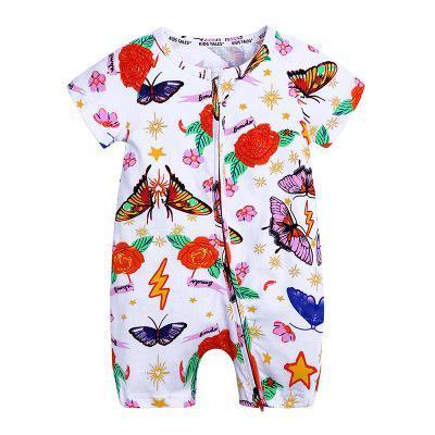 Combinaison à manches courtes à imprimé floral pour nouveau-nés et tout-petits