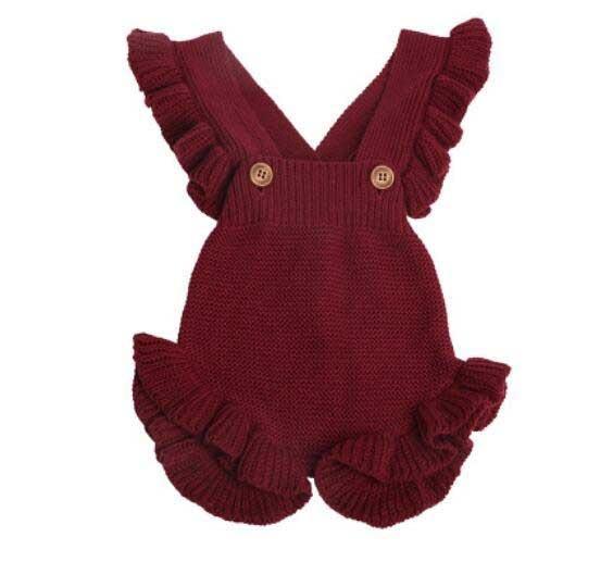 Combinaison Tricotée de Style Rétro pour Fille Bébé