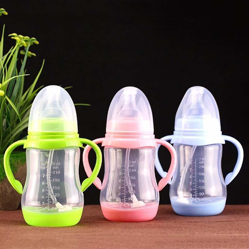 Botella para Bebés Anti-Cólicos Libre de BPA con Popote