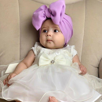 Stylish Big Bow Hair Accessories for Toddler Girls - Stretchy Turban Headbands - Korvel