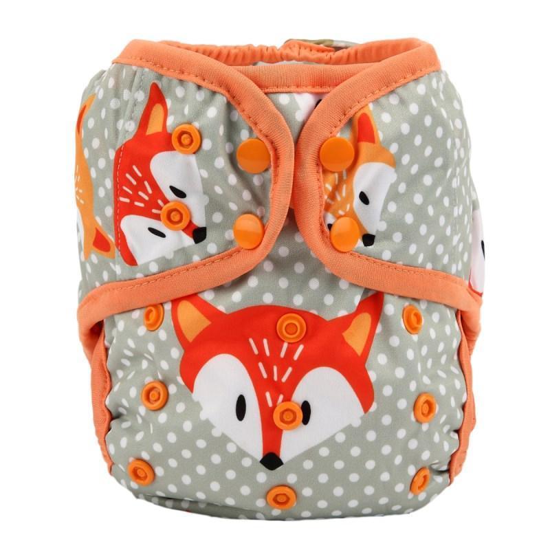 Couche en tissu pour bébé ajustable à taille unique avec double gousset