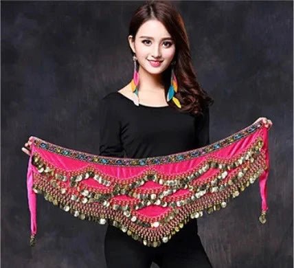 Ceinture de danse du ventre premium Vila&Yomi avec accents en cristal