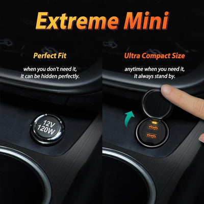 Mini USB Car Charger Adapter - Dual USB Ports for Mobile Devices