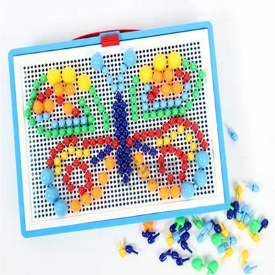 Puzzle de perles à clous en 3D champignon de 296 pièces pour enfants