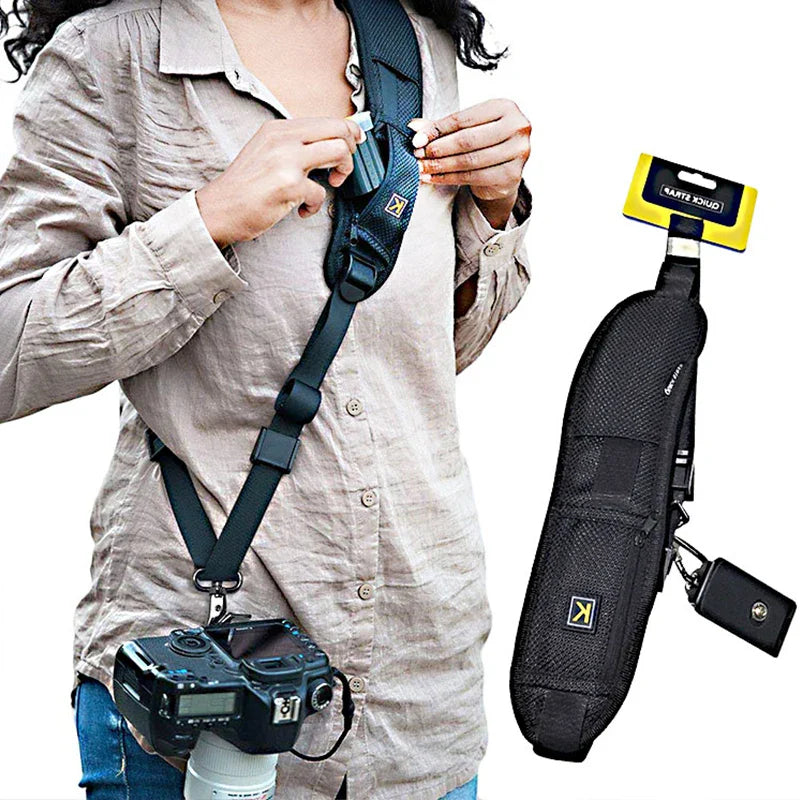 Correa de cámara portátil premium para hombro para cámaras DSLR