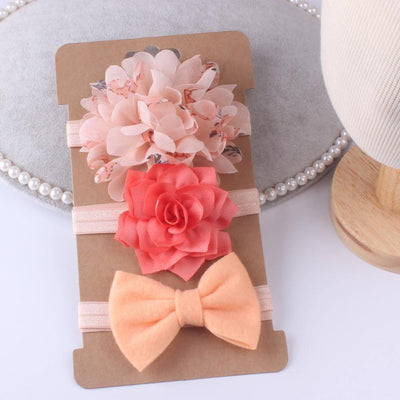 Chiffon Flower Headband Bow Set for Baby Girls