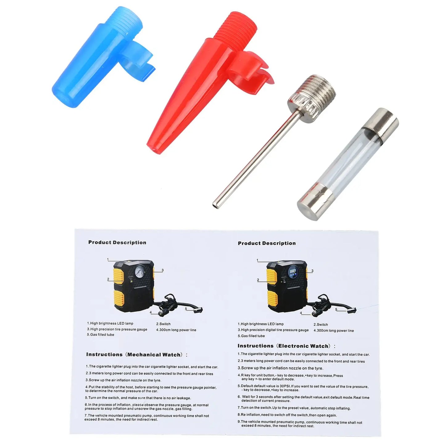 Digital Tire Inflator DC 12 Volt Car Portable Air Compressor Pump 150 PSI Car Air Compressor for Car Bicycles Motorcycles - Korvel
