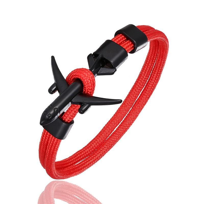 Pulsera de avión de lujo para hombres y mujeres - Diseño de paracord con encanto