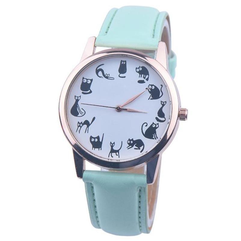 Montre à Quartz Classique Chat pour Femmes - 8 Couleurs Élégantes