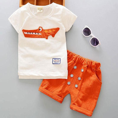 Cartoon Cotton T-Shirt and Shorts Set for Baby Boys