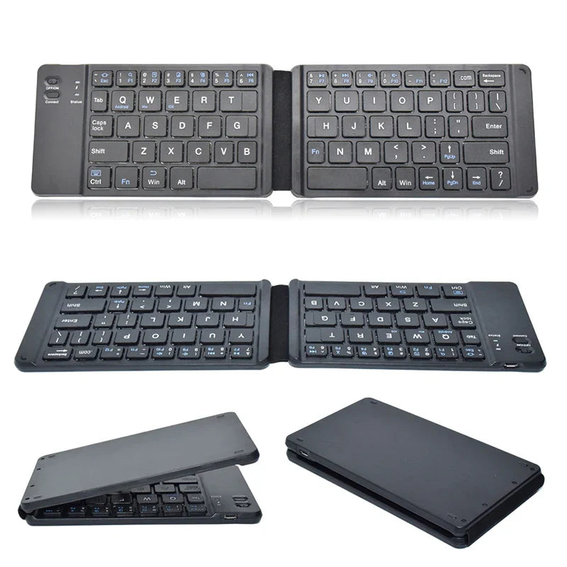 Light-Handy Bluetooth Folding Mini Backlit Keyboard Foldable Wireless Keypad For IOS/Android/Windows Ipad Tablet Laptop Computer - Korvel
