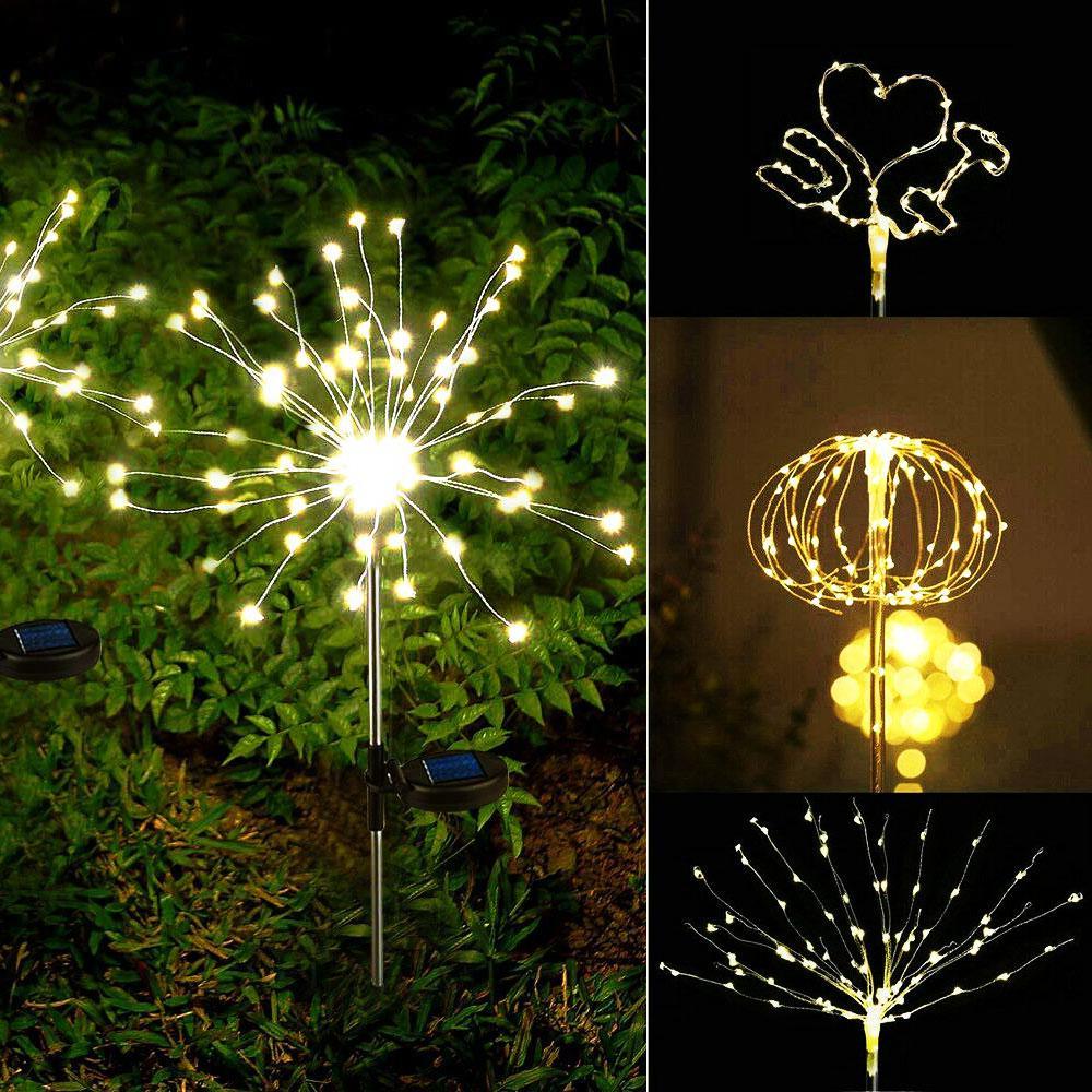Modern Luxury LED Solar Garden Lamp - Tree Fireworks Design