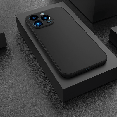 Premium Matte Black Silicone Case for iPhone Models