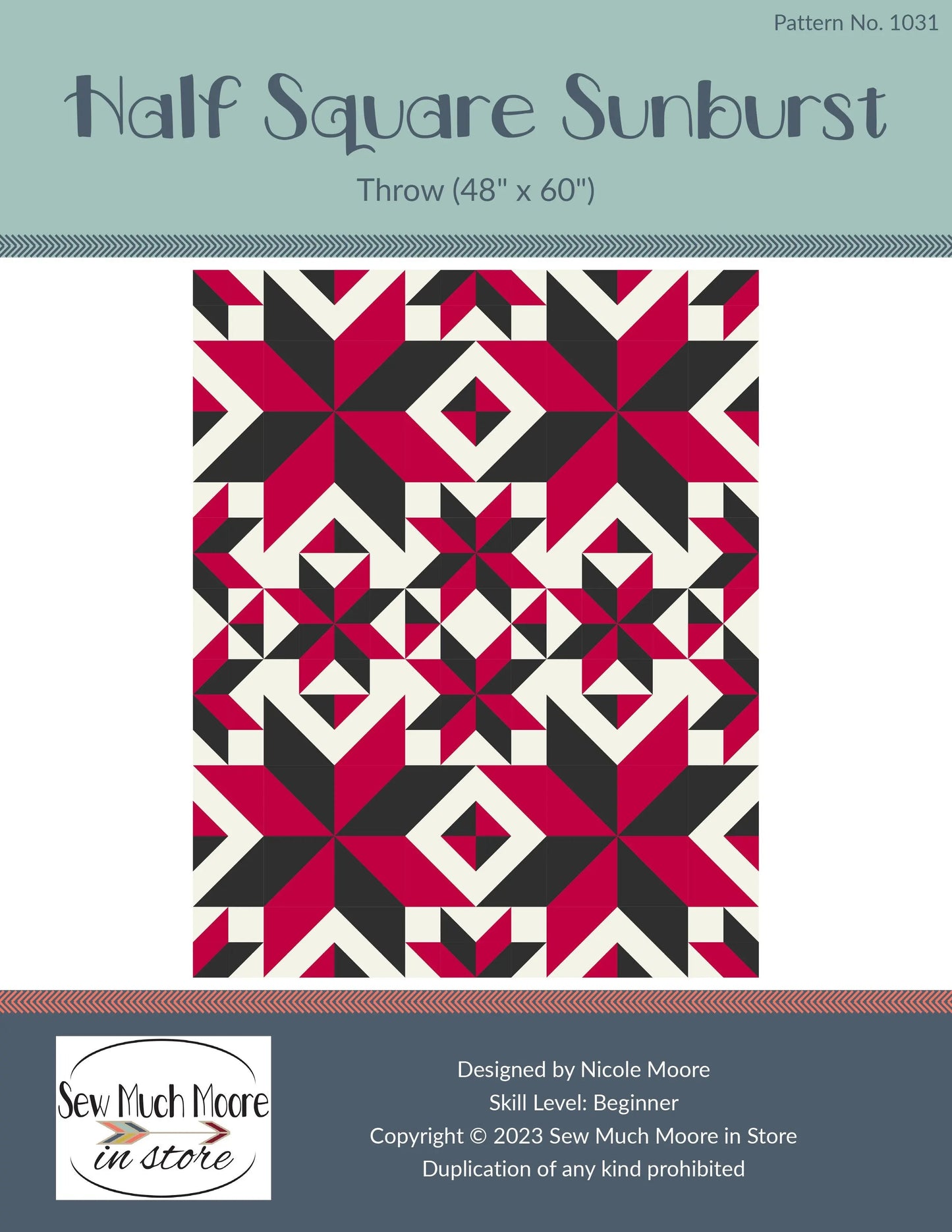 Modèle de Quilt en Étoile à Demi Carré