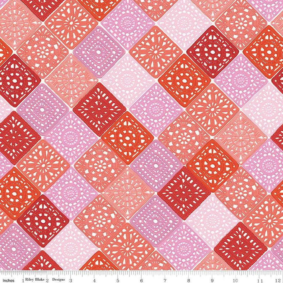 Handmade Crochet Pink Cotton Fabric - 43"/44" Per Yard
