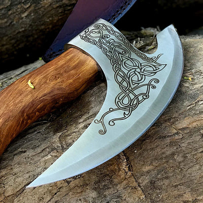 Personalized Viking Axe Pizza Cutter – 8" J2 Steel Blade - Korvel