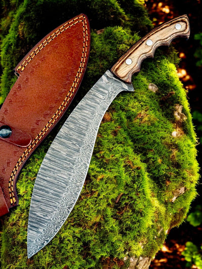 Exquisite 14.5" Handmade Damascus Steel Kukri Knife - Korvel