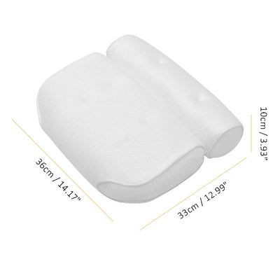 3D Mesh Bath Pillow Soft Waterproof SPA Headrest Bathtub Pillow With Backrest Suction Cup Neck Cushion Bathroom Accessories - Korvel