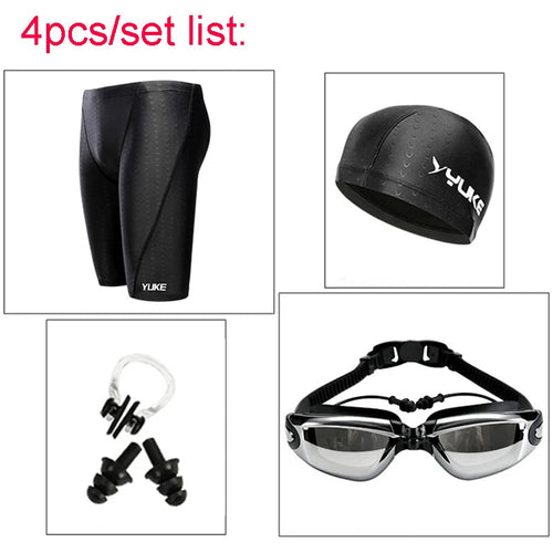 Pantalones de baño para hombres con gafas de natación impermeables y tapa para tapones de oído
