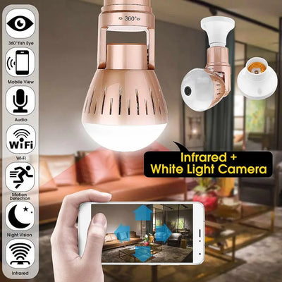 200W Wireless 2MP HD Panoramic Security Camera Bulb
