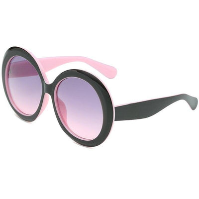 Lunettes de soleil vintage surdimensionnées rondes de luxe pour femmes