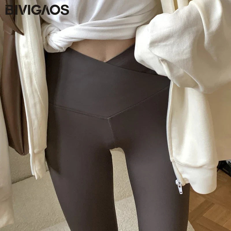 Leggings V-Lift Taille Haute en Sharkskin