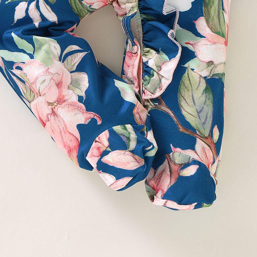 Luxury Floral Newborn Baby Girl Romper with Bow