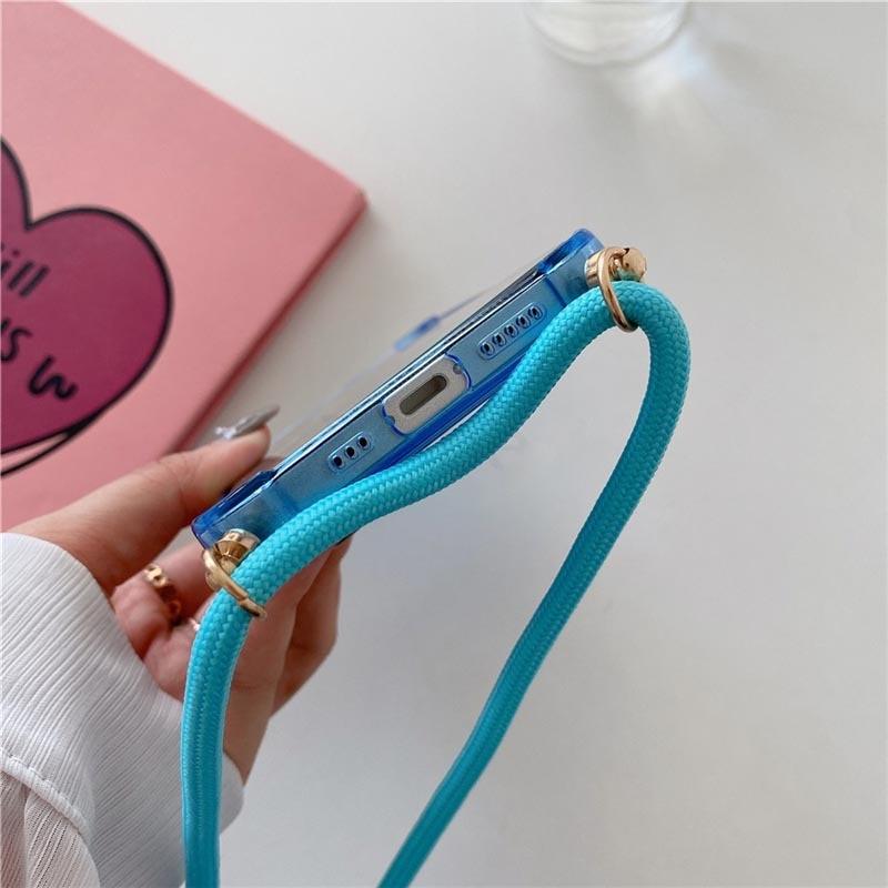 Transparent Crossbody Wallet Case for iPhone