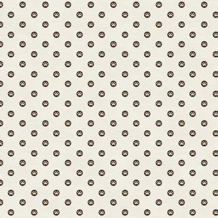 Here Kitty, Kitty Polka Paws Cream Fabric - 43"/44" Per Yard