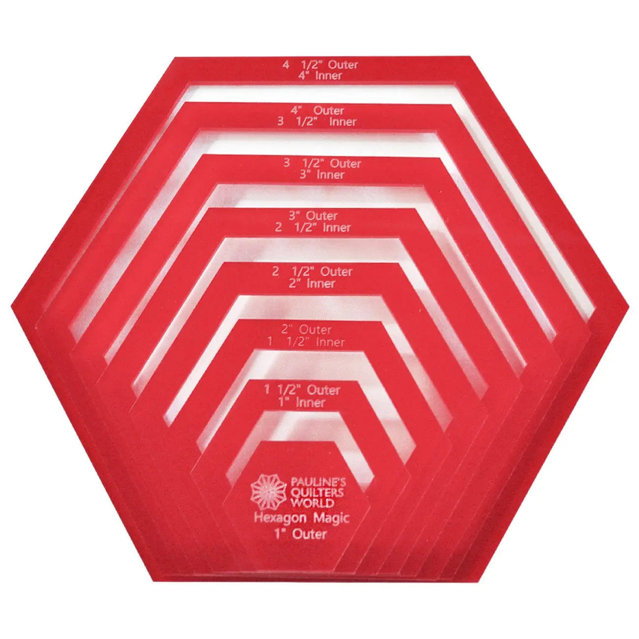 Hexagon Templates Set (1"-4")