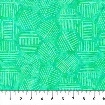 Tela de Algodón Hexies Aqua - 44"/45" por Yarda