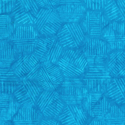 Hexies Caribbean Blue Cotton Fabric - 44"/45" Per Yard