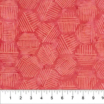 Hexies Grapefruit Red Cotton Fabric - 44"/45" Per Yard