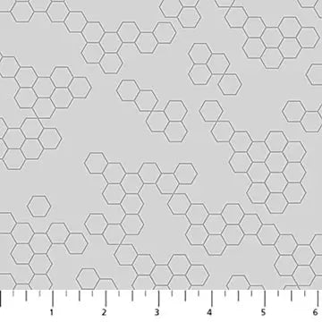 Hexies Gray Pigment Cotton Fabric - 44"/45" Per Yard
