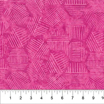 Tela de Algodón Magenta Hexies 44"/45" por Yarda