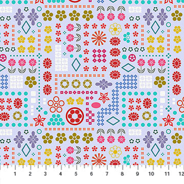 Tissu en coton Periwinkle High Score - 44"/45" par yard