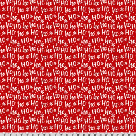 Ho Ho Ho Cloud Cuddle Scarlet Fabric per Yard