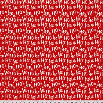 Tela Cloud Cuddle Escarlata Ho Ho Ho por Yarda
