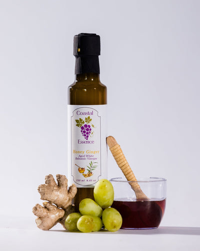 Honey Ginger Aged Organic White Balsamic – Naturally Infused - Korvel