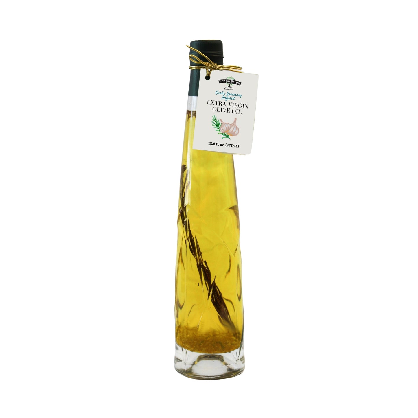 Garlic Rosemary Infused Extra Virgin Olive Oil, Etched (375mL) - Korvel