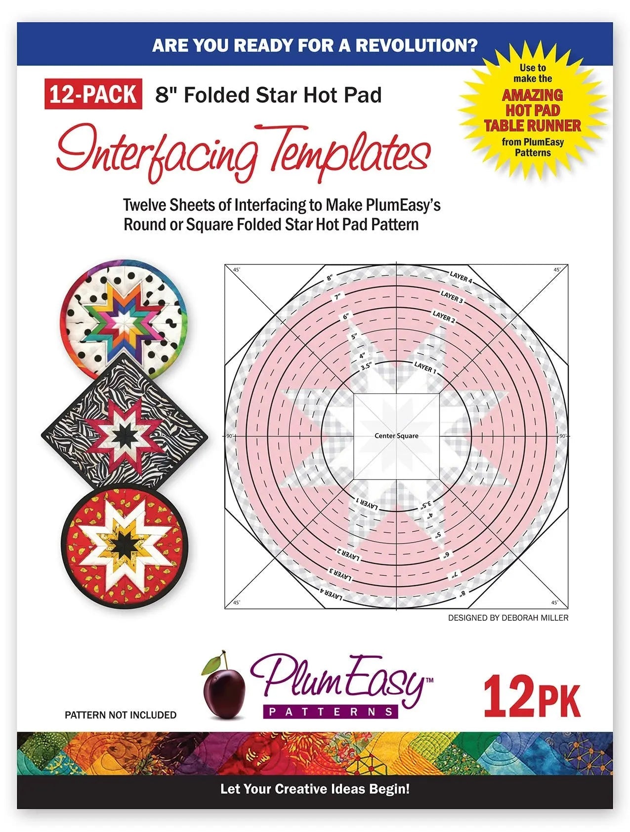 Plantillas de Interfaz para Almohadillas Calientes - Paquete de 12 para Manualidades