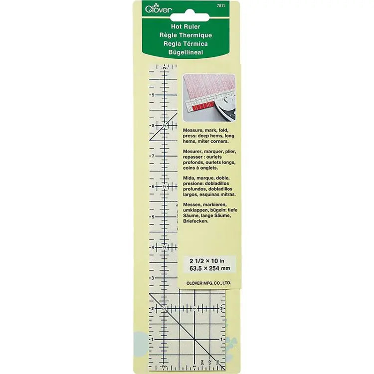 Clover Hot Ruler 2.5"x10" for Precision Crafting
