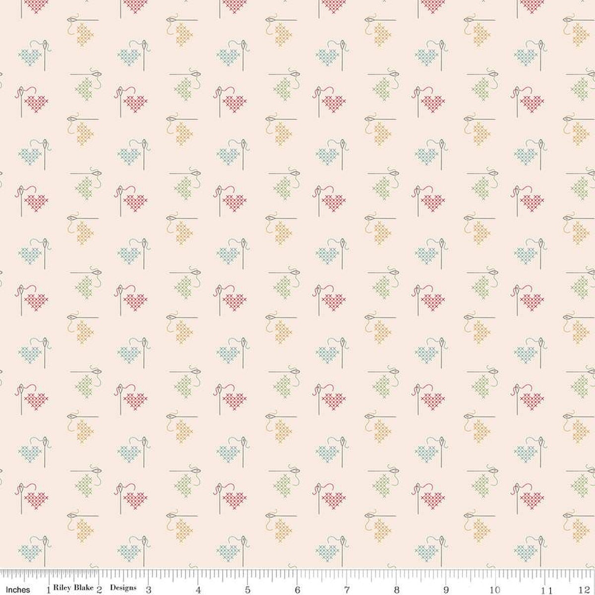 Tissu en coton Hush Hush 5 Stitched with Love - 43"/44" par yard